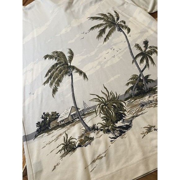 Nautica Shirt Mens XL Hawaiian Silk Short Sleeve Button Up Beach Front‎ and Back - Picture 7 of 7